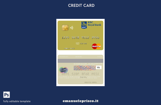 modello mastercard Trinidad e Tobago RBC Royal Bank in stile verificato